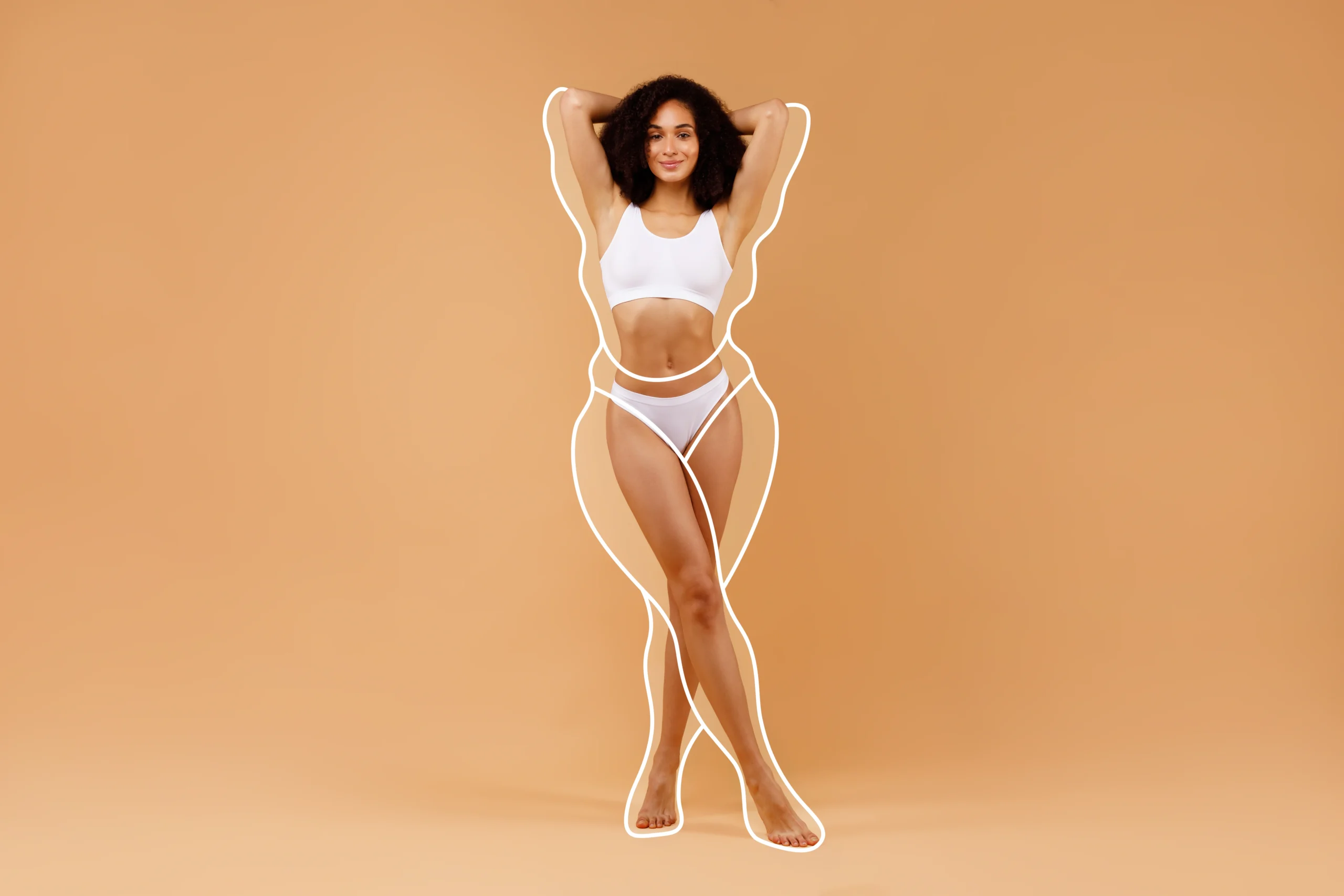 Comparative visualization of preoperative marking and postoperative truncal symmetry for Liposuction in Dubai What to Expect.