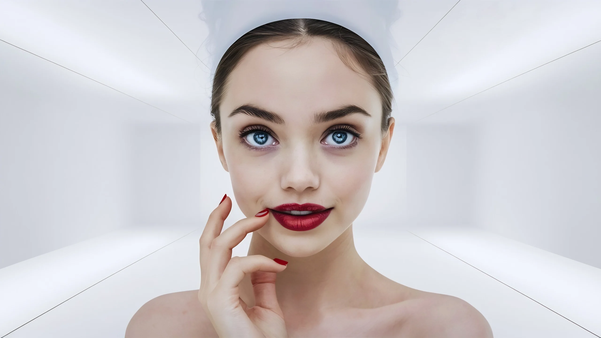 Clinical visualization of the infraorbital region and lower eyelid tension for transcutaneous blepharoplasty Dubai.