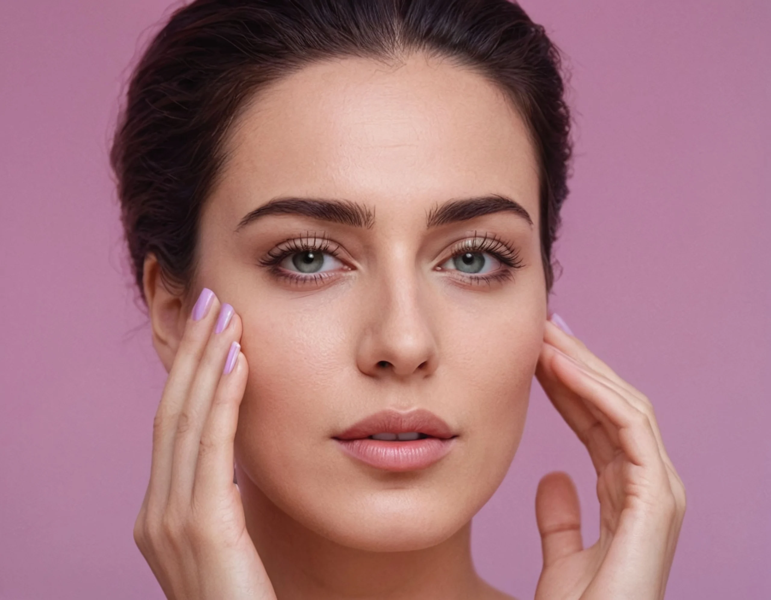 Clinical view of the periorbital region evaluating dermatochalasis and orbital fat prolapse for Upper vs Lower Eyelid Surgery Dubai.