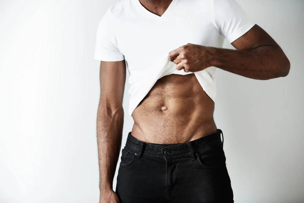 Visualizing high-definition tridimensional abdominal contours for Six-Pack Liposuction in Dubai.