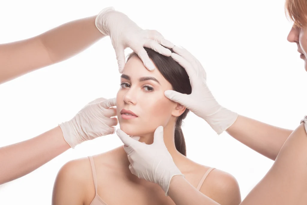 Pre-operative mapping of facial and cervical vectors to guide the trajectory of interstitial micro-optical fibers during an Endolift in Dubai.