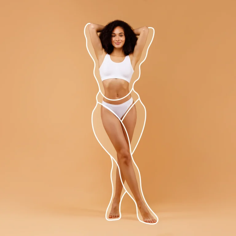 Comparative visualization of preoperative marking and postoperative truncal symmetry for Liposuction in Dubai What to Expect.