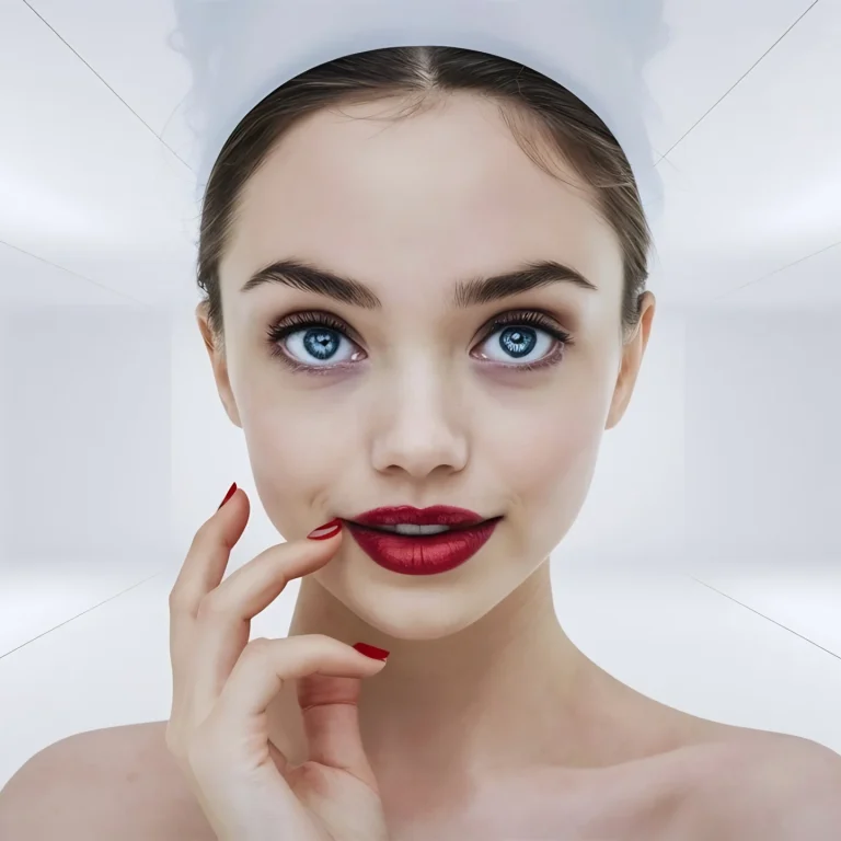 Clinical visualization of the infraorbital region and lower eyelid tension for transcutaneous blepharoplasty Dubai.